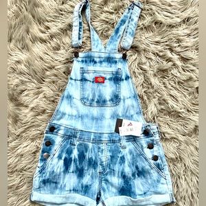 NWT Dickies Denim Overall Short in Juniors Medium